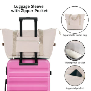 English Elm Hardshell Abs Four Piece Luggage Set with Spinner Wheels Tsa Lock Packing Cubes Pink N730P262653P