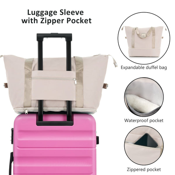 English Elm Hardshell Abs Four Piece Luggage Set with Spinner Wheels Tsa Lock Packing Cubes Pink N730P262653P