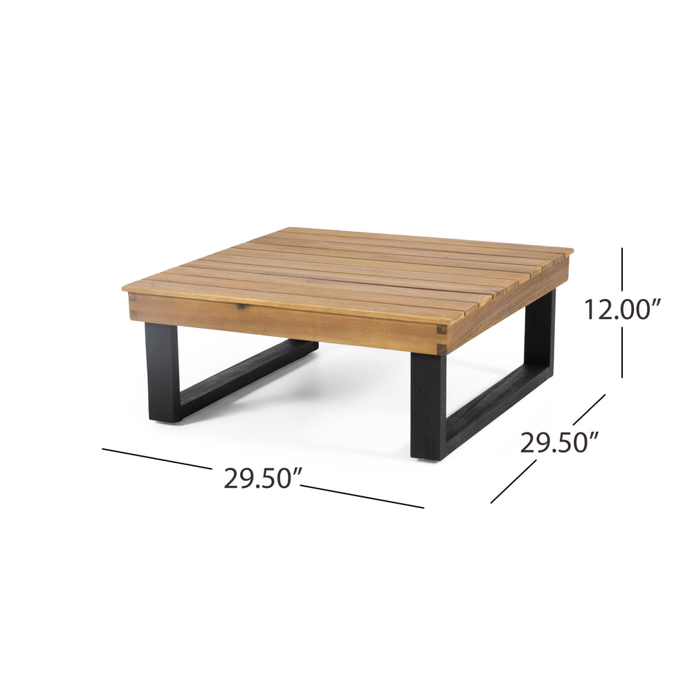 English Elm Christopher Knight Home® - SEBASTIAN Acacia Corner Chair & Coffee Table Set in Beige — Compact 33.5" Square, Stylish Durable Design 69414.00BGE