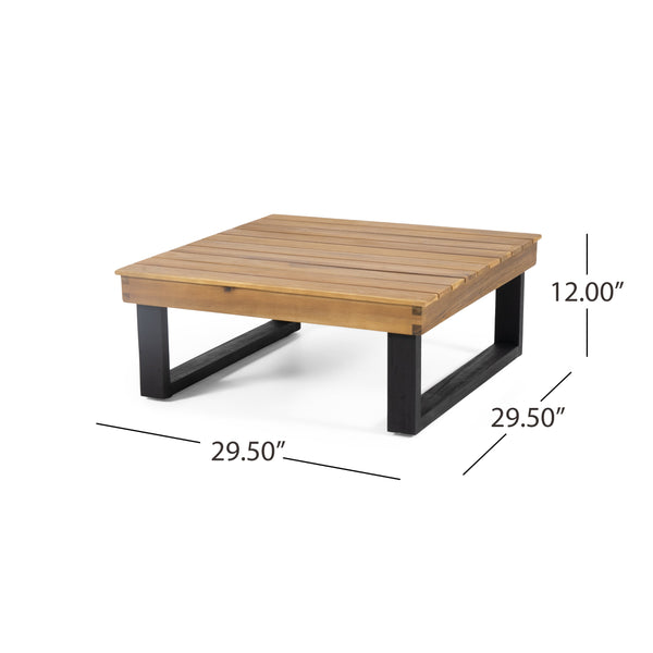 English Elm Christopher Knight Home® - SEBASTIAN Acacia Corner Chair & Coffee Table Set in Beige — Compact 33.5" Square, Stylish Durable Design 69414.00BGE