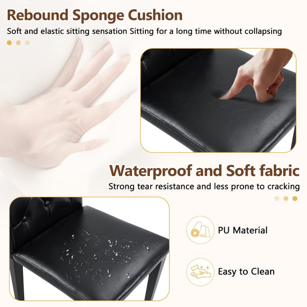 English Elm Table With Integrated Storage And 8 Ergonomic Black Pu Chairs For Modern Dining And Entertaining W1151S04270-GIGA