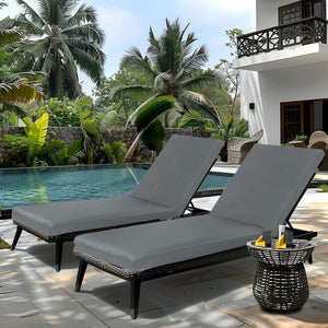 English Elm 2PCS 75" Chaise Lounge Cushion Set for Outdoor Patio · High-Resilience Foam, Supportive Comfort & Durable Recovery Grey W419P194570