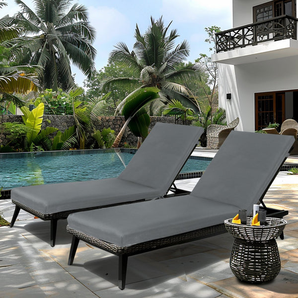 English Elm 2PCS 75" Chaise Lounge Cushion Set for Outdoor Patio · High-Resilience Foam, Supportive Comfort & Durable Recovery Grey W419P194570