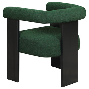 English Elm Slater Green Bouclé Upholstered Accent Chair with Dark Wood Frame, Plush Comfort and Timeless Texture B062P299951