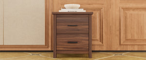 English Elm 4PCS Queen Bedroom Set with Storage Headboard & Built‑In Charging Station, 2 Nightstands, Dresser Walnut 54.25 L x 18.75 W x 9.25 H N733S307937W