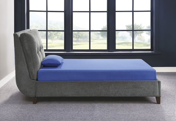 English Elm 7inch Gel-Infused Charcoal Memory Foam Full Mattress and Pillow Set, Breathable Blue Cover, 7" Support B011P213348