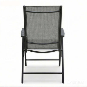 English Elm Outdoor Stackable Folding Chairs Set Ergonomic Mesh Back Steel Frame Patio Seating Gray W5159P445934