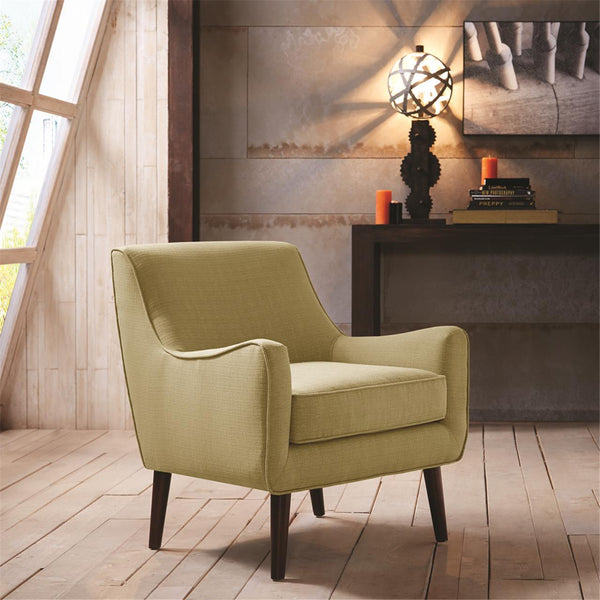 JLA Home Madison Park - Mid-Century soft green accent chair with sculpted silhouette, hardwood frame and tapered espresso legs FPF18-0217
