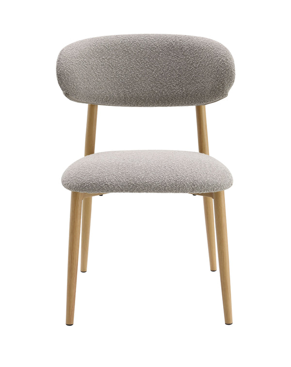 English Elm Kacey Gray Boucle Side Chair Set of 2 - Modern Padded Foam Seats, Metal Frame, Cozy Dining Accent B2726P246284