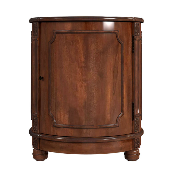 Butler Specialty Thurmond Round Wood Drum Side Table With Elegant Inlays And Hidden Storage For Clutter-free Living Medium Brown Poplar Hardwood Solids,Cherry Veneer,Resin,Fiberboard 584011-butler