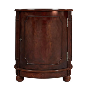 Butler Specialty Thurmond Round Wood Drum Side Table With Elegant Inlays And Hidden Storage For Clutter-free Living Dark Brown Poplar Hardwood Solids,Cherry Veneer,Resin,Fiberboard 584024-butler