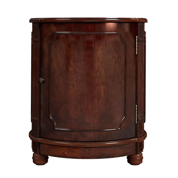 Butler Specialty Thurmond Round Wood Drum Side Table With Elegant Inlays And Hidden Storage For Clutter-free Living Dark Brown Poplar Hardwood Solids,Cherry Veneer,Resin,Fiberboard 584024-butler