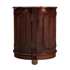 Butler Specialty Thurmond Round Wood Drum Side Table With Elegant Inlays And Hidden Storage For Clutter-free Living Dark Brown Poplar Hardwood Solids,Cherry Veneer,Resin,Fiberboard 584024-butler