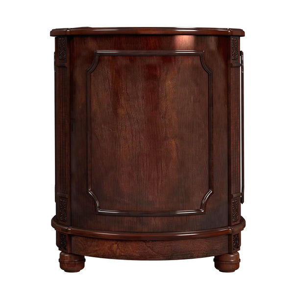 Butler Specialty Thurmond Round Wood Drum Side Table With Elegant Inlays And Hidden Storage For Clutter-free Living Dark Brown Poplar Hardwood Solids,Cherry Veneer,Resin,Fiberboard 584024-butler