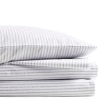 Madison Park Essentials 200 Thread Count Printed Cotton Casual Sheet Set MPE20-1016 Grey Stripe