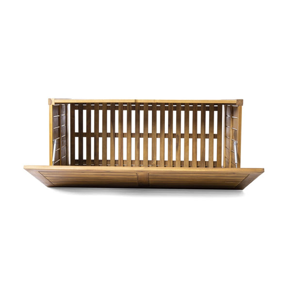English Elm Portside Acacia Wood 100 Gallon Deck Box Slatted Outdoor Storage for Patio and Pool N775P383166T