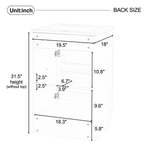 English Elm Christopher Knight Home® - 20" Bathroom Vanity with Ceramic Sink and Soft-Close Door, Gold Knob, Adjustable Shelf Storage White N759P237946K