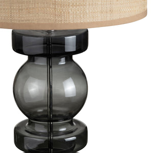 Crestview Collection 27.75"H Vibrant Green Glass Table Lamp With Natural Burlap Shade For Warm Ambient Lighting   Cvazbs130