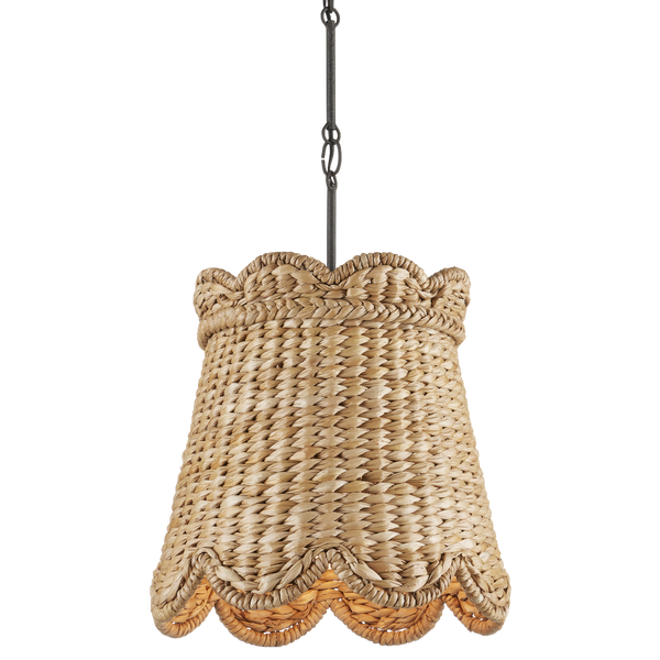 Annabelle Pendant - Artisan-Made Woven Light Fixture in Natural Water Hyacinth with Parisian Flair