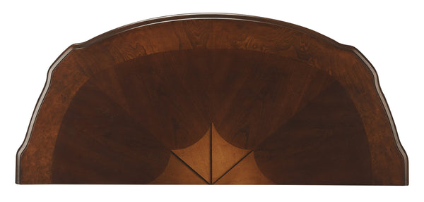Butler Specialty Halifax Console Table - Elegant Demilune Design With 1 Drawer And Open Shelf, Premium Wood Finish Dark Brown Rubberwood Solids,Cherry,Maple,Walnut And Olive Ash Burl Veneers,Mdf,Resin 589024-butler