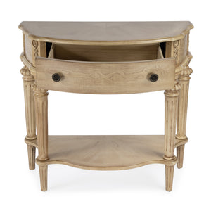 Butler Specialty Halifax Elegant Demilune Console Table With Drawer And Open Shelf - Perfect For Traditional Spaces! Beige Rubberwood Solids,Oak Veneer,Mdf,Resin 589424-butler