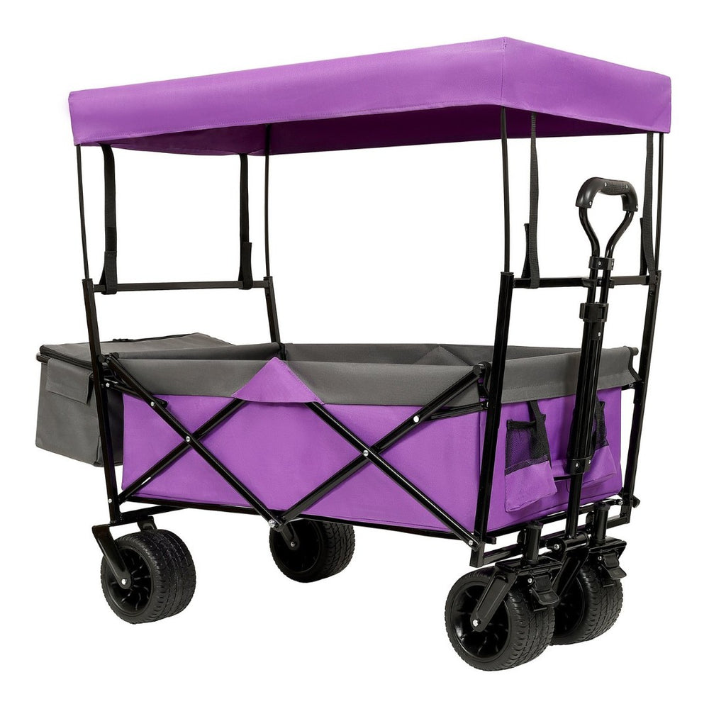 English Elm 480lbs Foldable All-terrain Wagon with Canopy Mosquito Net for Camping Outdoor W2932P253226