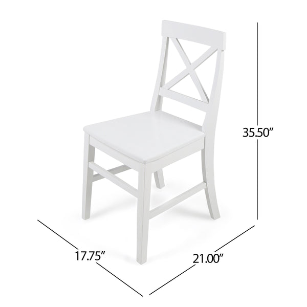 English Elm Christopher Knight Home® - Roshan Farmhouse Acacia Wood Dining Chairs Set Of 2 – Rustic White Comfort For Your Dining Space 62888.00WHI