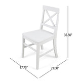 Christopher Knight Home® - Noble House - Roshan Farmhouse White Finish Acacia Wood Dining Chairs