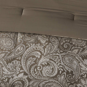 JLA Home Madison Park - 12 Piece Comforter Set Aubrey Jacquard Paisley with 100% Cotton Sheets, Euro Shams, Decorative Pillows deluxe MP10-117