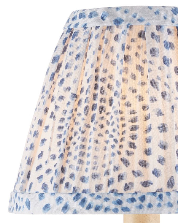 Currey & Company Lenore Elegant Tapered Chandelier Shade With Vibrant Abstract Block-print Design For Stylish Lighting Blue Cotton 0900-0050-currey-company