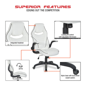 OSP Home Furnishings Xeno Gaming Chair White