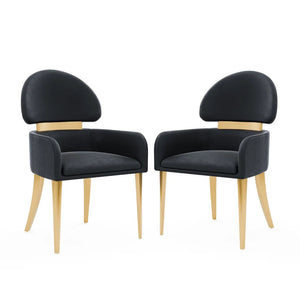 English Elm Contemporary Northall Arm Chair with Sleek Upholstery and Minimalist Profile for Modern Dining Spaces Black 31 L x 21 W x 24 H B2741P404844