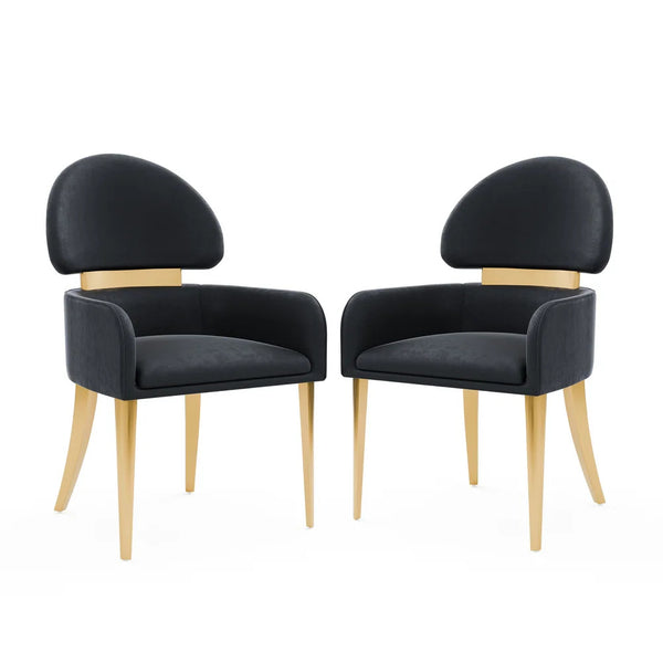 English Elm Contemporary Northall Arm Chair with Sleek Upholstery and Minimalist Profile for Modern Dining Spaces Black 31 L x 21 W x 24 H B2741P404844