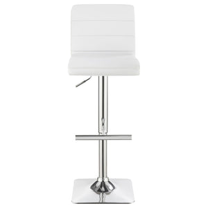 English Elm Fresco Leatherette Channel Tufted Bar Stools Set of Two with Chrome Pedestal Base B062P440323