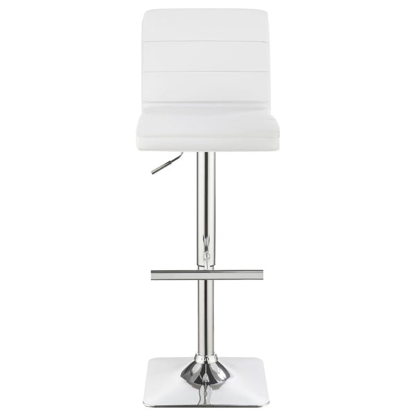English Elm Fresco Leatherette Channel Tufted Bar Stools Set of Two with Chrome Pedestal Base B062P440323