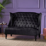 Christopher Knight Home® - Noble House - Leora Modern Glam Tufted Velvet Wingback Loveseat