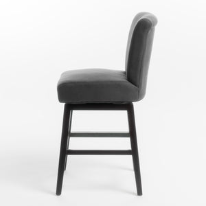 English Elm Christopher Knight Home® - SWIVEL Bar Stool Light Grey Fabric Upholstered Seat with 360° Swivel, Cozy Cushioning & Wood Legs 57177.00F