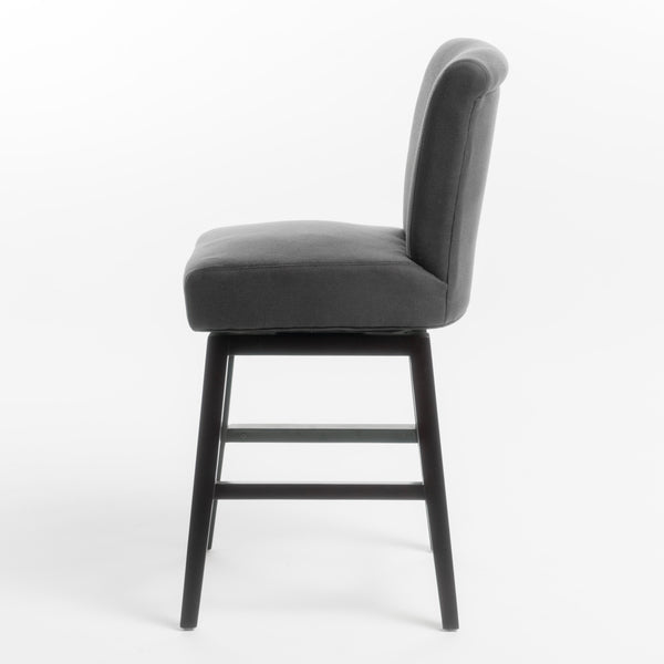 English Elm Christopher Knight Home® - SWIVEL Bar Stool Light Grey Fabric Upholstered Seat with 360° Swivel, Cozy Cushioning & Wood Legs 57177.00F
