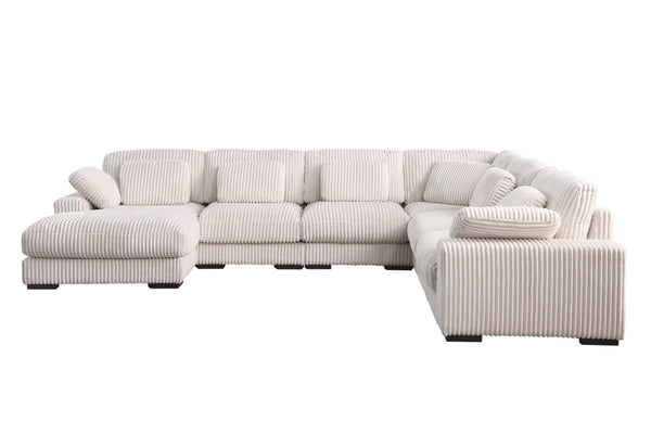 English Elm Elodie Corduroy Modular Sectional Sofa with Left Chaise for Spacious Living Rooms B2749S00262