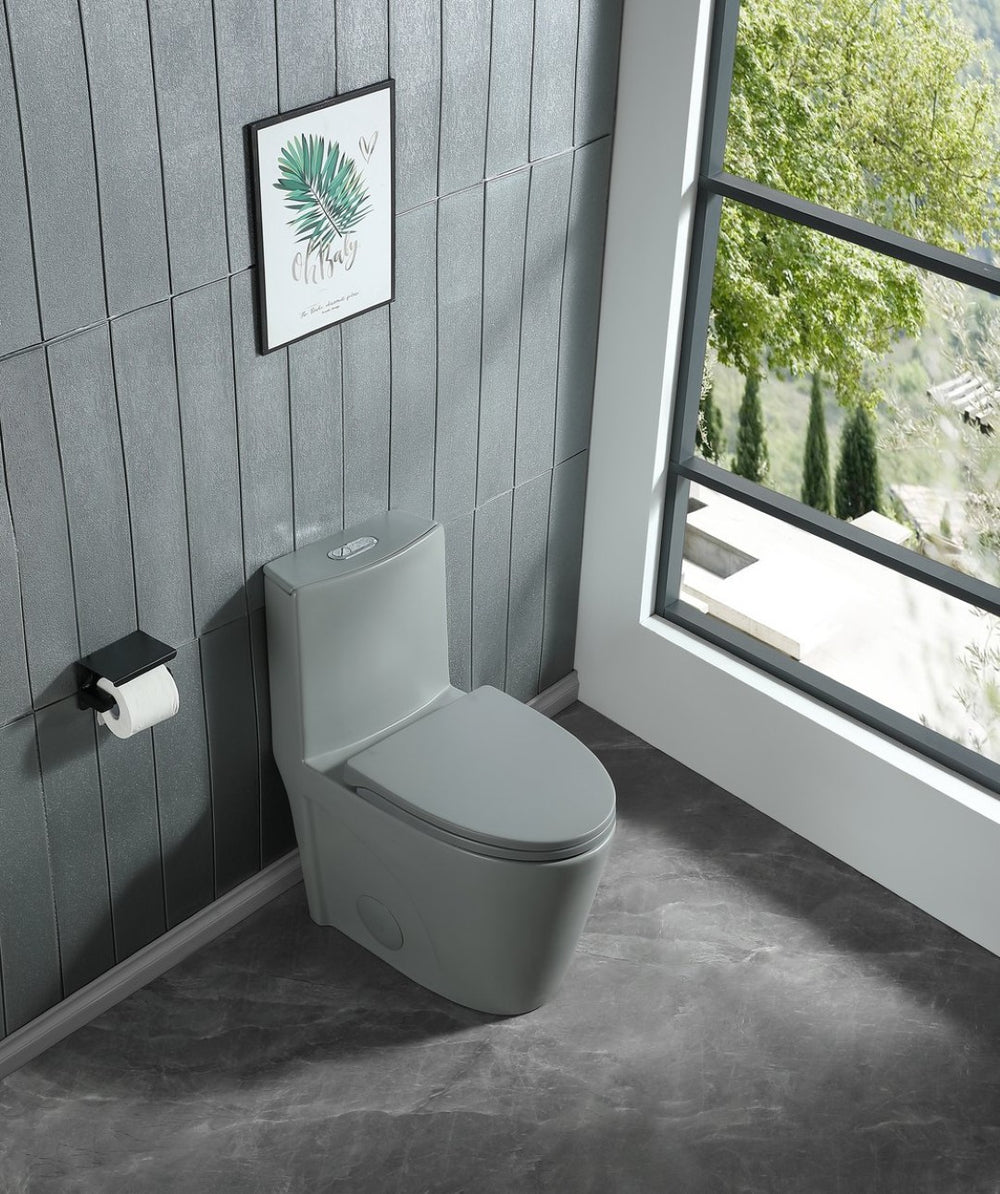 English Elm 1.1/1.60 Gpf Dual Flush One Piece Elongated Ada Toilet Soft Close Seat Water Saving W1920P143276