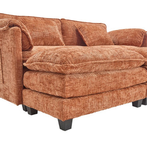 English Elm United Cozy Two-Seat Chenille Sofa With Detachable Armrests, Footstools, And Side Pockets For Comfort P1 W1568S00141-GIGA