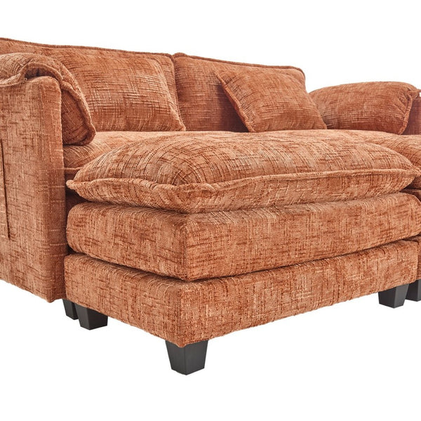 English Elm United Cozy Two-Seat Chenille Sofa With Detachable Armrests, Footstools, And Side Pockets For Comfort P1 W1568S00141-GIGA