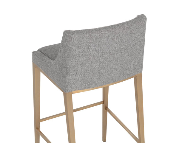 Sunpan DIONNE Barstool - Modern Design with Antique Brass Legs for Stylish Dining and Bar Areas Pebble 112414