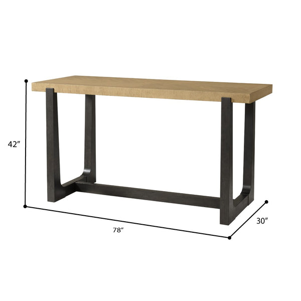 English Elm Wallace & Bay - Caramel Bar Height Table - Rustic Charm With Modern Lines, Perfect For Dining & Entertaining Spaces B361P406177-GIGA