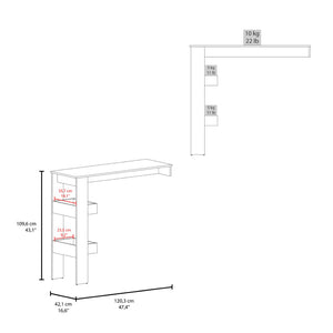 English Elm Othello Minimalist White Kitchen Table with Open Shelving for Modern Home Dining B092P439896