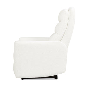 English Elm Jennifer Taylor Home - Bloomy Plush Power Recliner Chair in Chiffon White Bouclé — High-Back, Sherpa Comfort, USB-Nap Friendly B2719P238500
