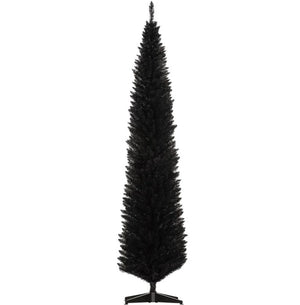 English Elm Snow Flocked Pink Pencil Artificial Christmas Tree for Entryway or Bedroom Corner T3971P414722