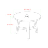 30" Round Coffee Table White Marble and Light Oak, Light Oak AF30EMCTLO Walker Edison