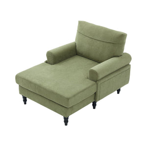 English Elm Modern Chenille Fabric Recliner Chaise Lounge Sofa with High-Resilience Foam, 550LB Capacity, Cozy Plush Backrest and Armrests for Living Room Relaxation Olive Green W395P371338