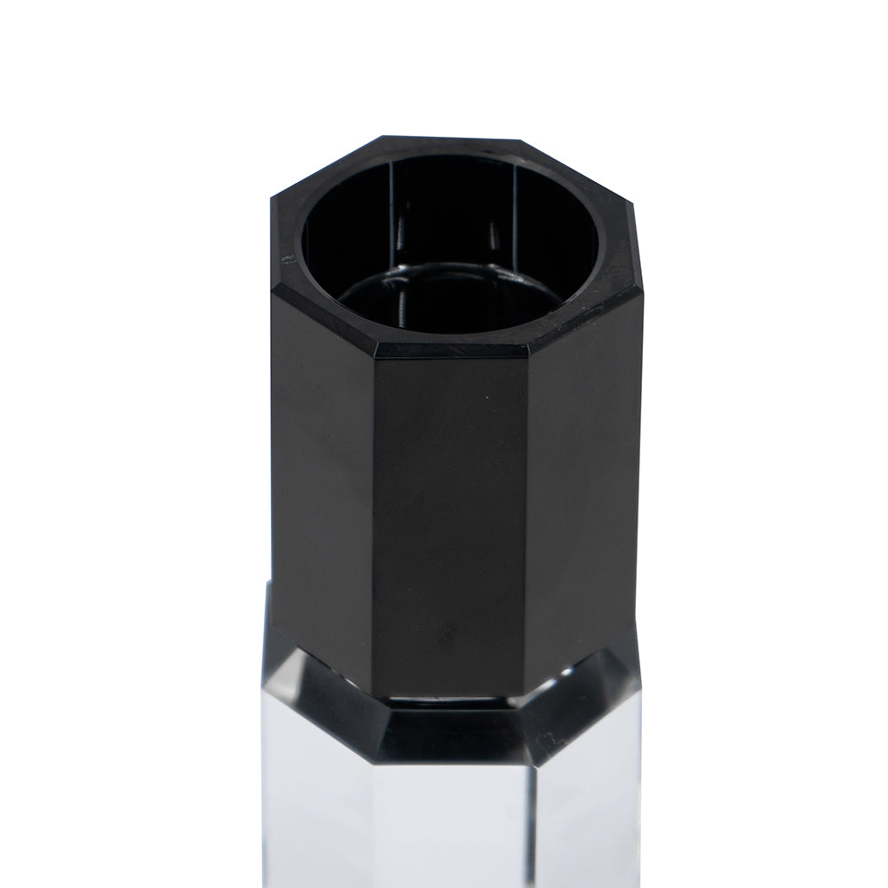 English Elm 2.4X2.4X9.4" Black And Clear Tealight Candle Holder Set – Modern Ambiance For Home & Events, 6Ea/Ctn W2078P390745